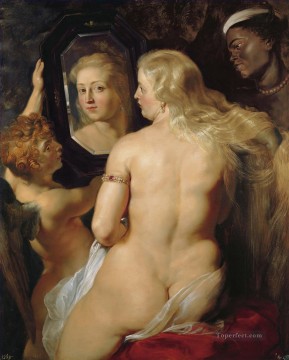 paul Lienzo - Venus en un espejo barroco Peter Paul Rubens